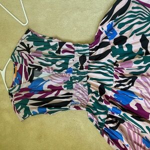 Oliphant Multicolor Abstract Midi Dress